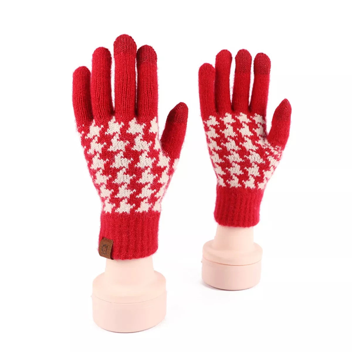 Heart Pattern Knitted Touchscreen Gloves - Be Juliet