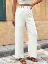 Colette High Waist Crochet Trim Pants - Be Juliet