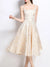 Be Juliet The Jardin Floral A-Line Midi Dress ivory gold print, front view mid-movement, A-line skirt in motion