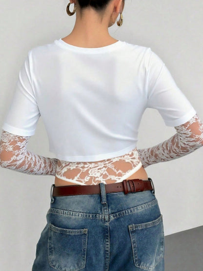 Claire Lace Patchwork Bodysuit - Be Juliet