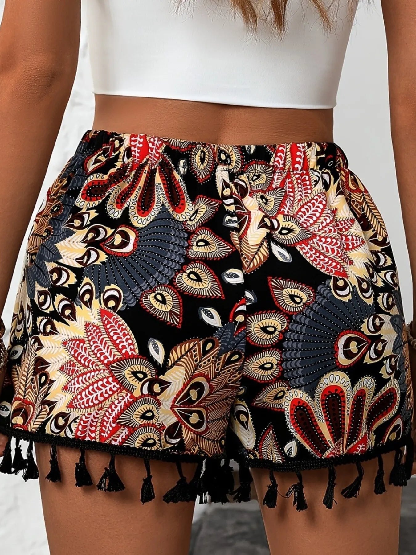 Sofia Paisley Tassel Shorts - Be Juliet