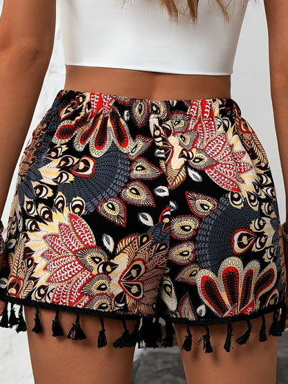 Sofia Paisley Tassel Shorts - Be Juliet