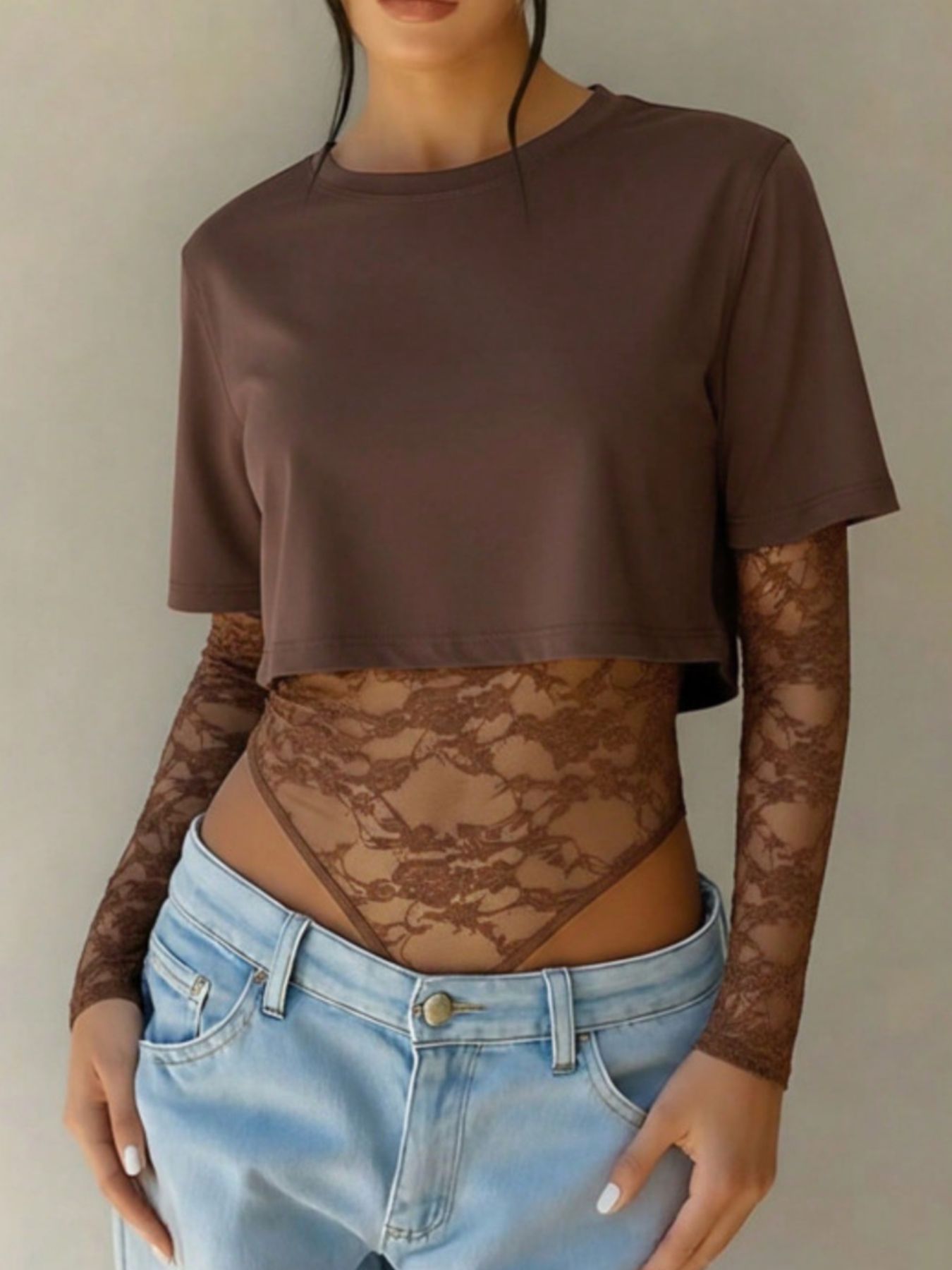 Claire Lace Patchwork Bodysuit - Be Juliet
