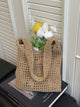 The Céleste Bag — Knitted Crochet Shoulder Bag - Khaki, front view product shot - Be Juliet