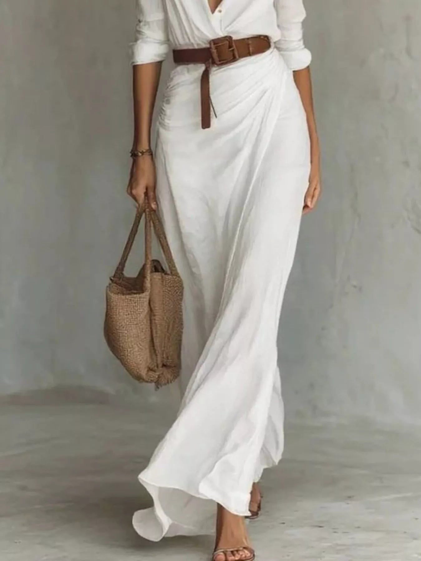 Juliette Ruched Long Sleeve Maxi Dress - Be Juliet