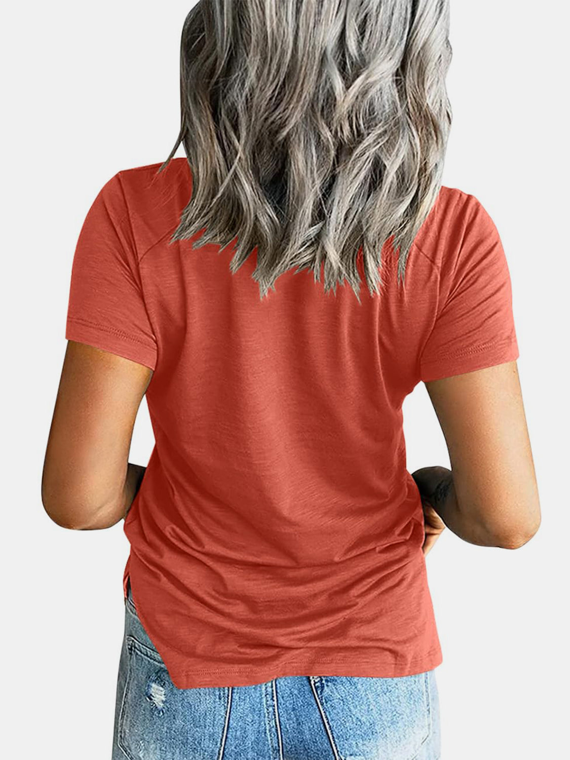 Pocketed V-Neck Short Sleeve T-Shirt - Be Juliet