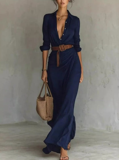 Juliette Ruched Long Sleeve Maxi Dress - Be Juliet