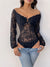 Celeste Off-Shoulder Lace Bodysuit - Black, front view on model - Be Juliet