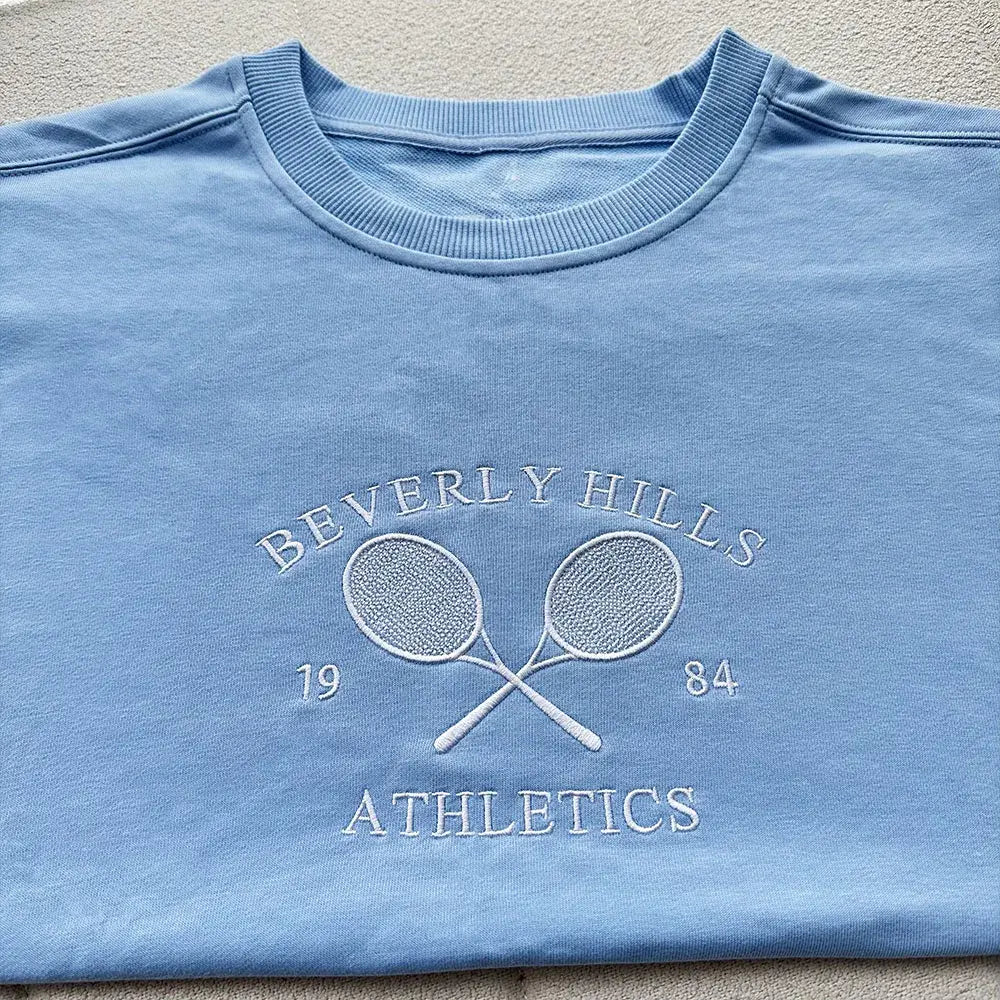Serena Dreams Tennis-Inspired Sweatshirt - back view on model - Be Juliet