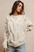 BIBI Faux Fur Detailed Pointelle Cable Knit Sweater - Be Juliet