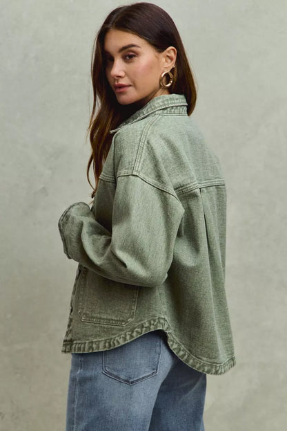 Renée Vintage-Washed Twill Shacket - Be Juliet