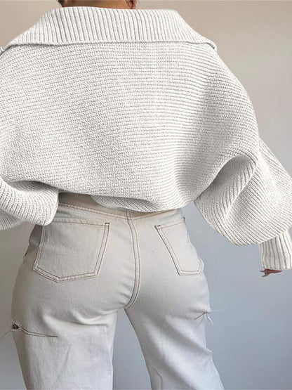 Johnny Collar Long Sleeve Sweater - Be Juliet