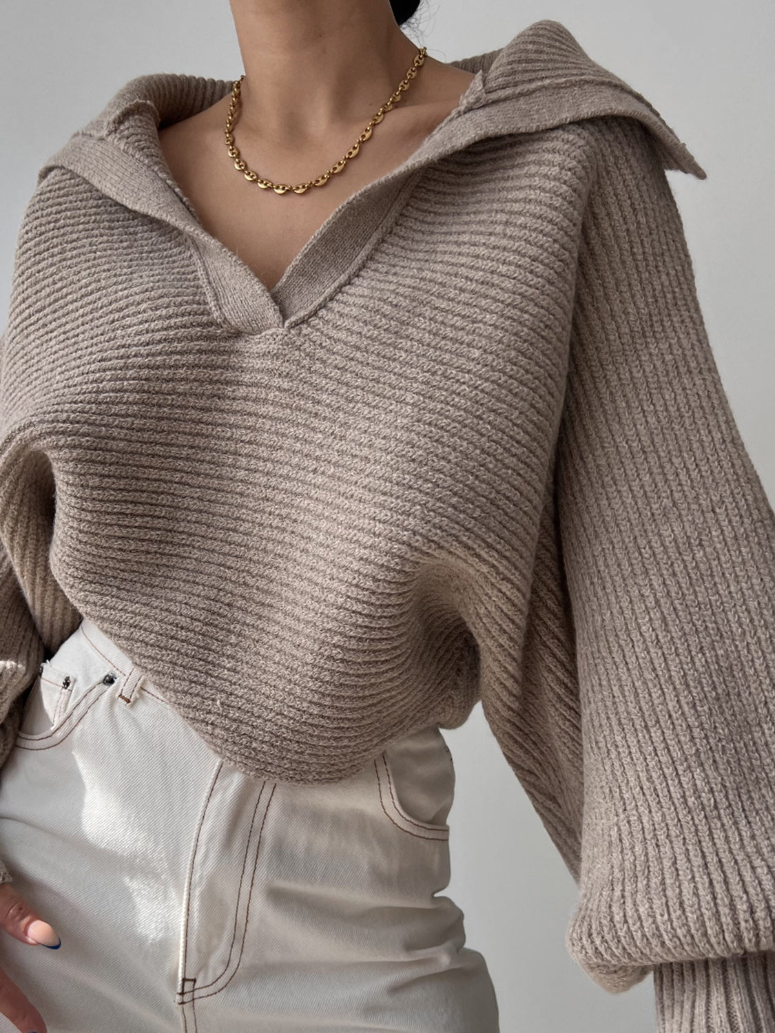 Johnny Collar Long Sleeve Sweater - Be Juliet