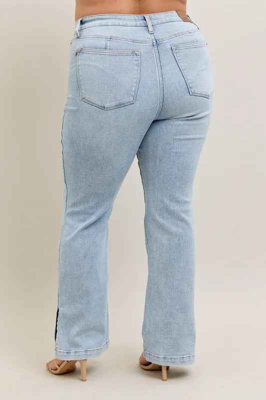 Judy Blue Tummy Control Vintage Wash Slim Boot Jeans – Plus Size - Be Juliet