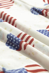 Americana Heart Mesh Long Sleeve Bodysuit