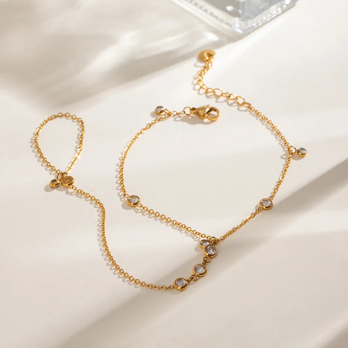 Élodie 18K Gold-Plated Rhinestone Chain Bracelet - Be Juliet