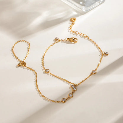 Élodie 18K Gold-Plated Rhinestone Chain Bracelet - Be Juliet