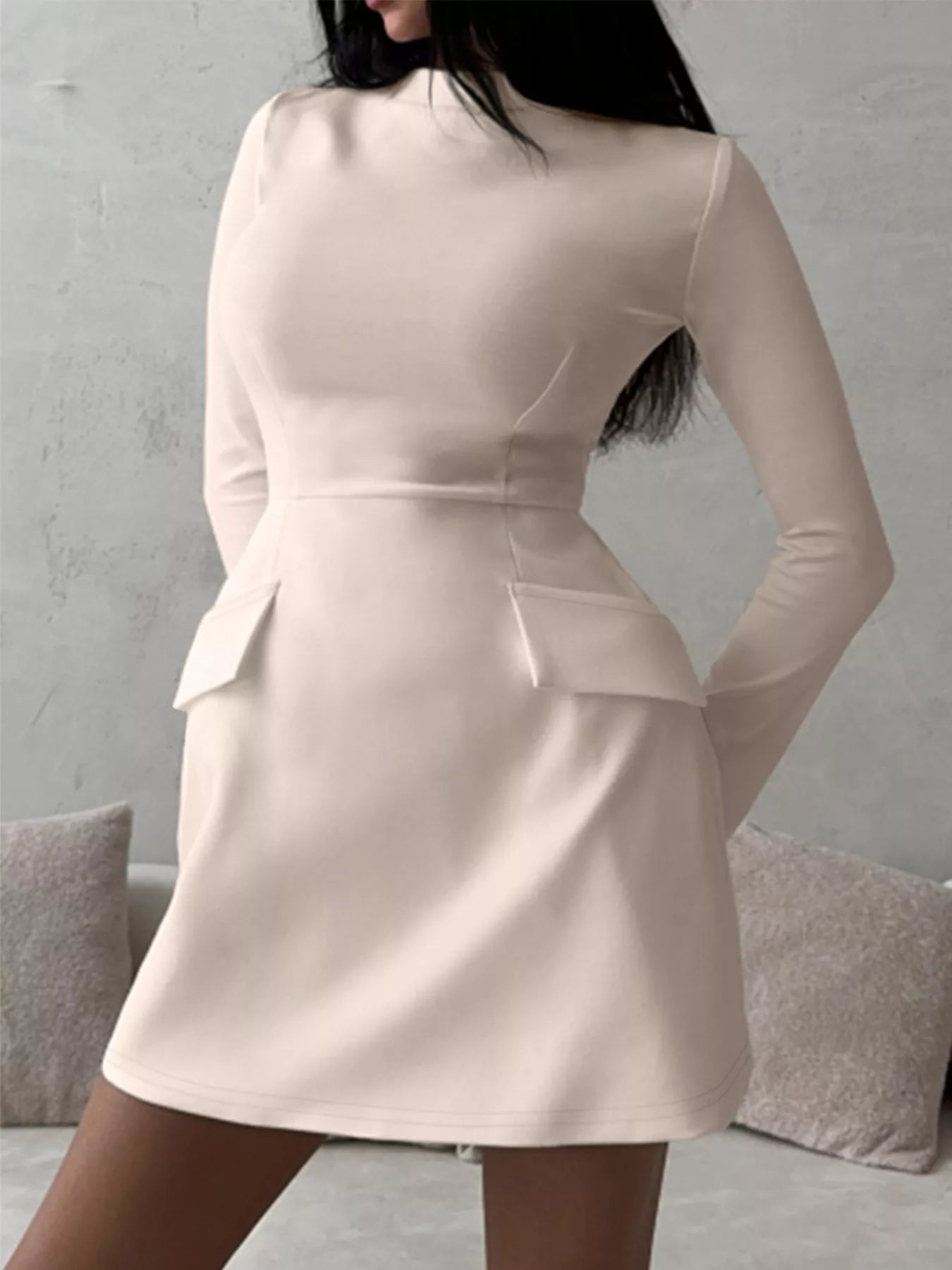 Mock Neck Long Sleeve Bodycon Dress - Be Juliet