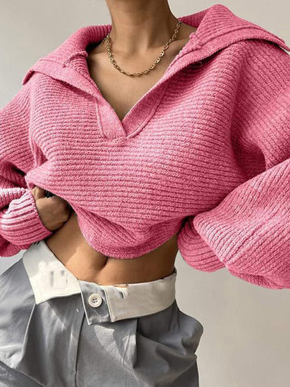 Johnny Collar Long Sleeve Sweater - Be Juliet