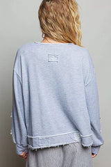 Amélie Crochet Patch Wrap Sweatshirt - Be Juliet