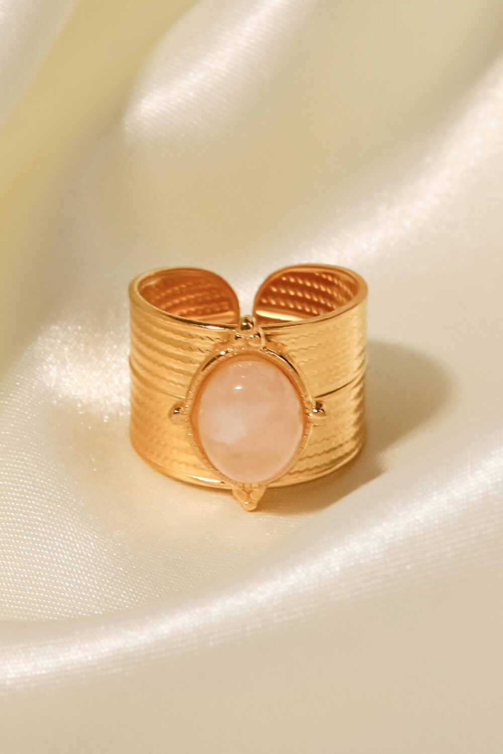 18K Gold-Plated Wide Open Ring - Orange, side profile view - Be Juliet