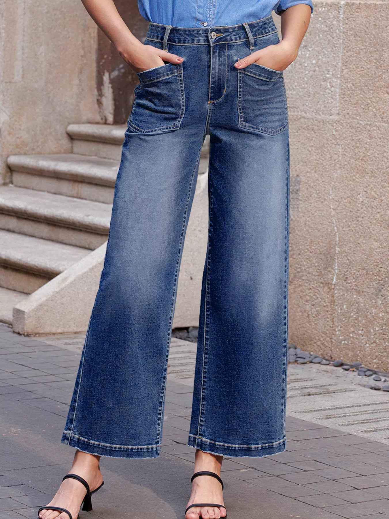 Édith Patch Pocket Shift Jeans – Soft Black - Be Juliet