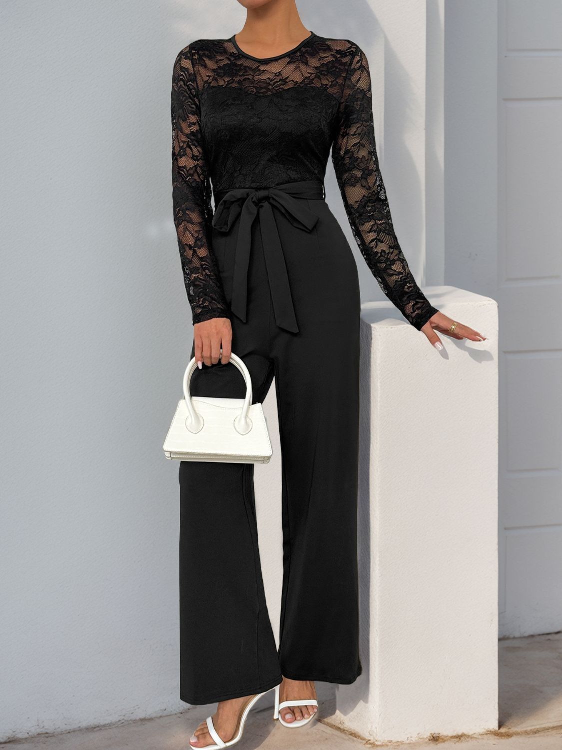 Steffi Lace Long Sleeve Jumpsuit - Be Juliet
