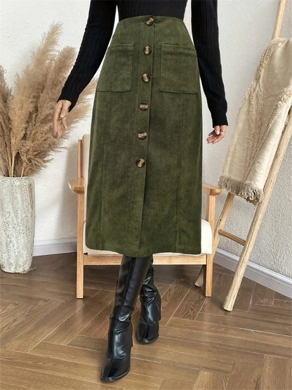 Pocketed Back Elastic Waist Skirt - Be Juliet
