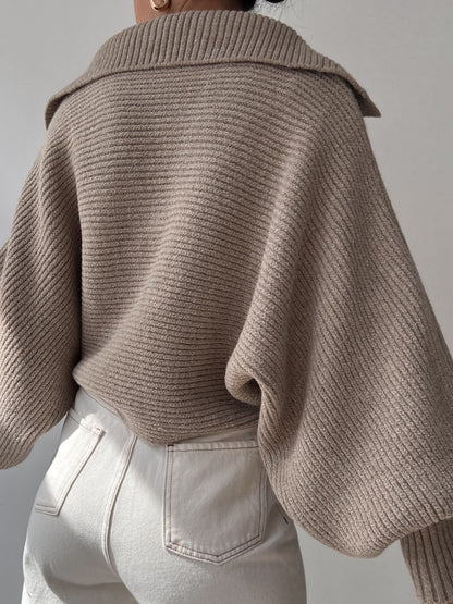 Johnny Collar Long Sleeve Sweater - Be Juliet