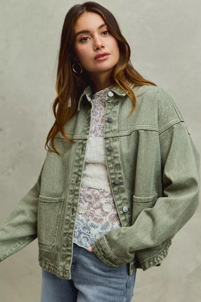 Renée Vintage-Washed Twill Shacket - Be Juliet