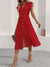 Isabella Ruffle Sleeve Button-Front Midi Dress - Red, front view on model - Be Juliet