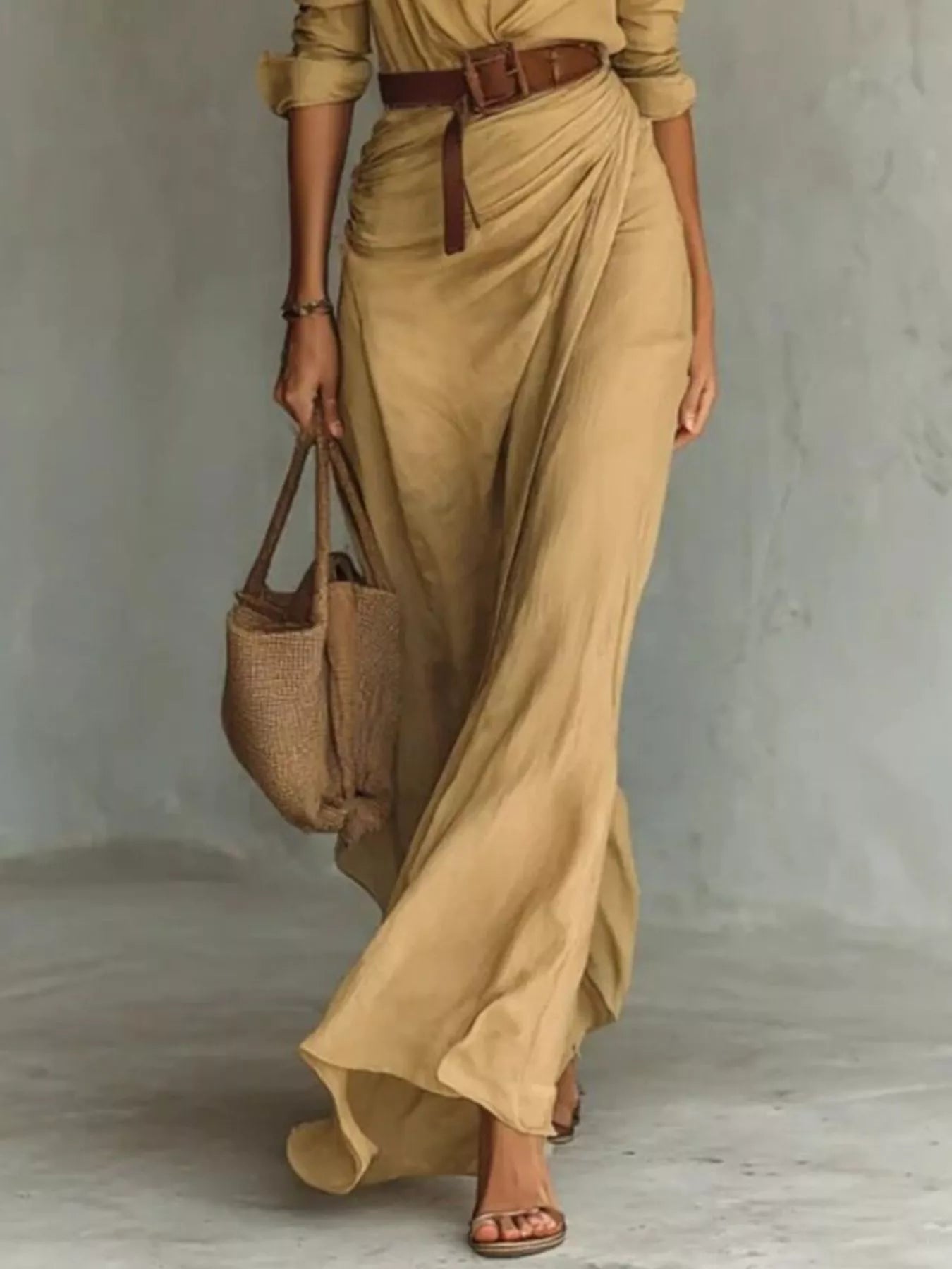 Juliette Ruched Long Sleeve Maxi Dress - Be Juliet