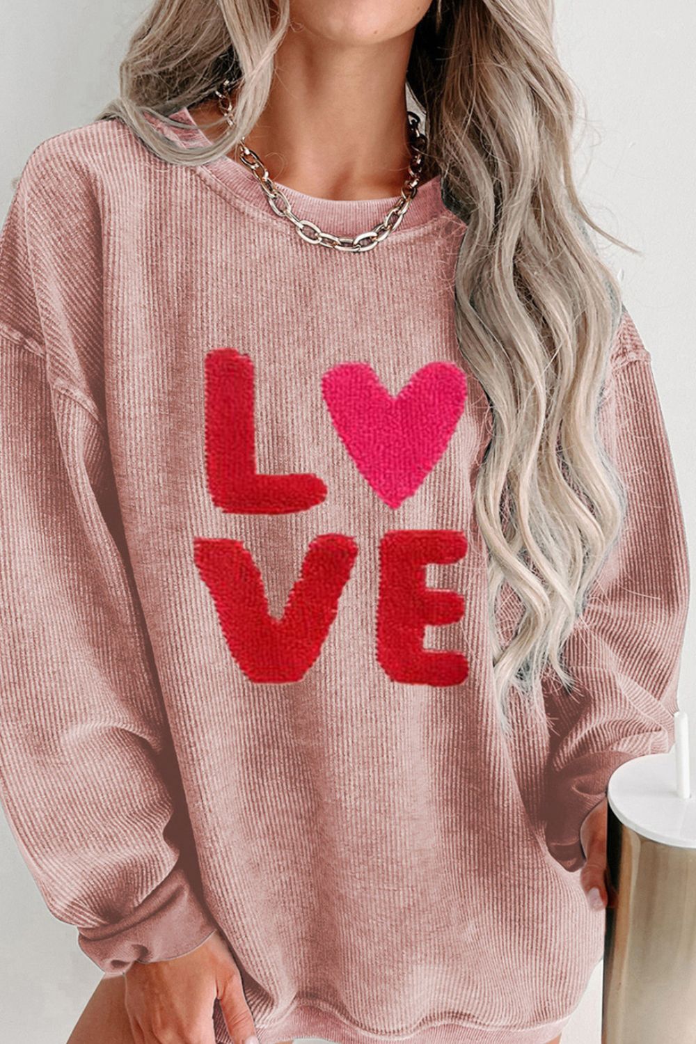 Valentine’s Day LOVE Round Neck Long Sleeve Sweatshirt - Be Juliet