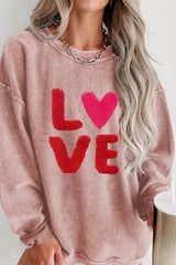 Valentine’s Day LOVE Round Neck Long Sleeve Sweatshirt