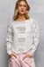 POL Round Neck Long Sleeve Exposed Seam Top with Lace Detail - Be Juliet