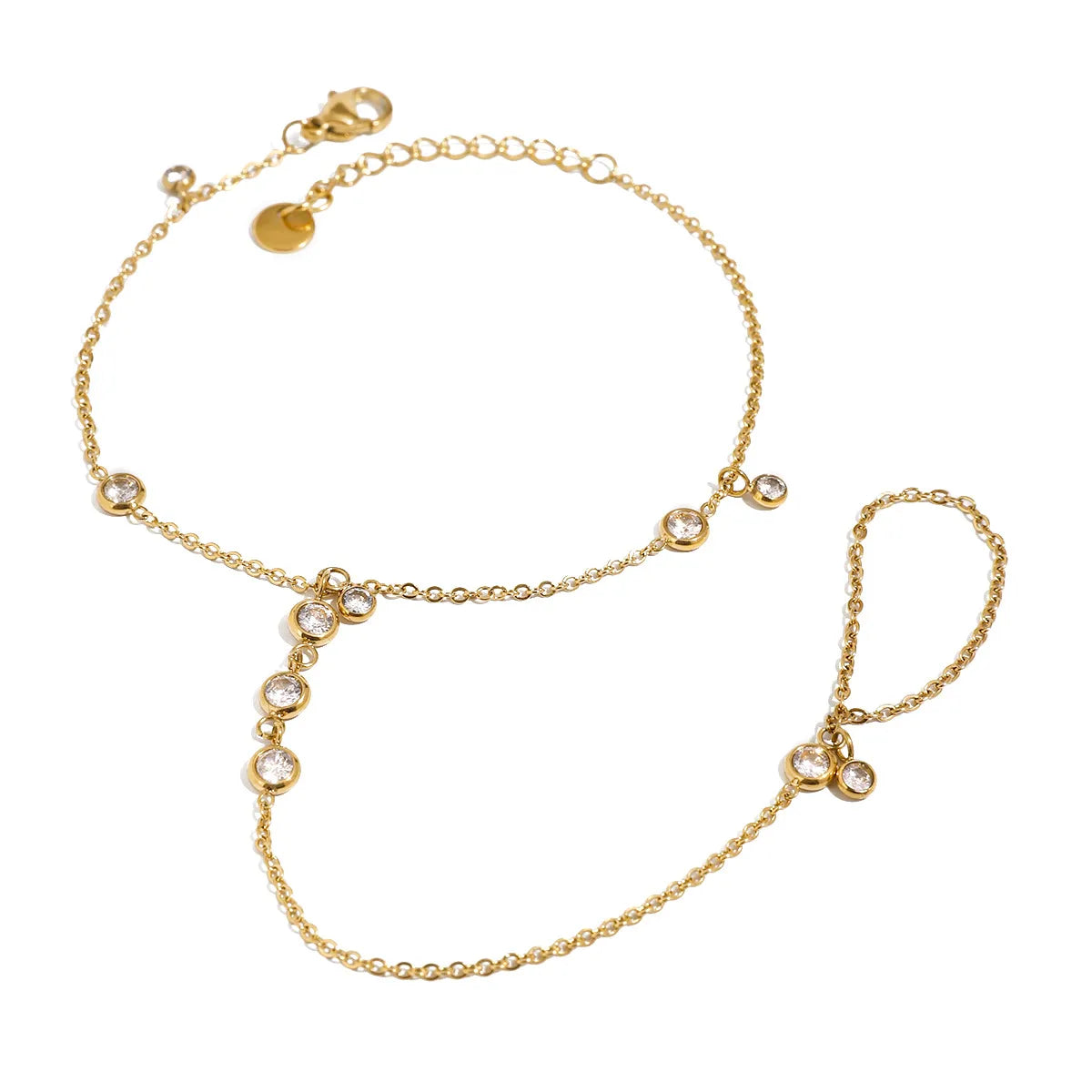 Élodie 18K Gold-Plated Rhinestone Chain Bracelet - Be Juliet