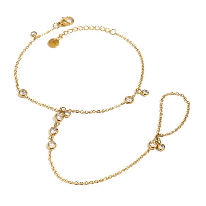 Élodie 18K Gold-Plated Rhinestone Chain Bracelet - Be Juliet