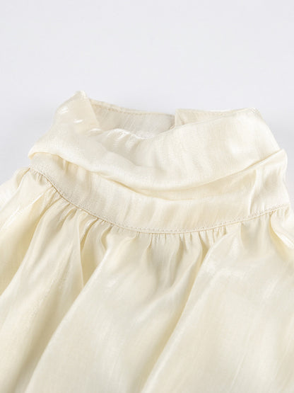 Elise Halter Ruched Cami - Cream, close-up detail - Be Juliet