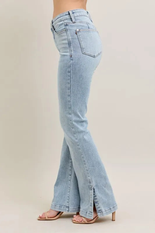 Judy Blue Tummy Control Vintage Wash Slim Boot Jeans – Plus Size - Be Juliet