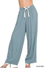 Zenana Linen Drawstring Pants - Be Juliet