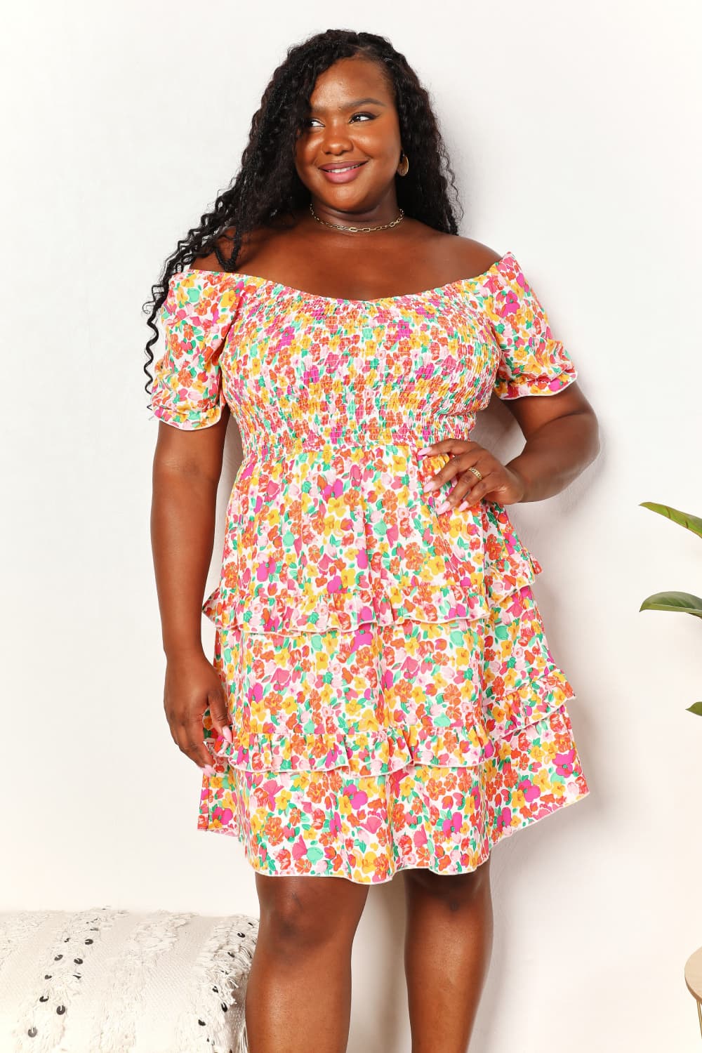 Devine Smocked Sweetheart Mini Dress - Be Juliet