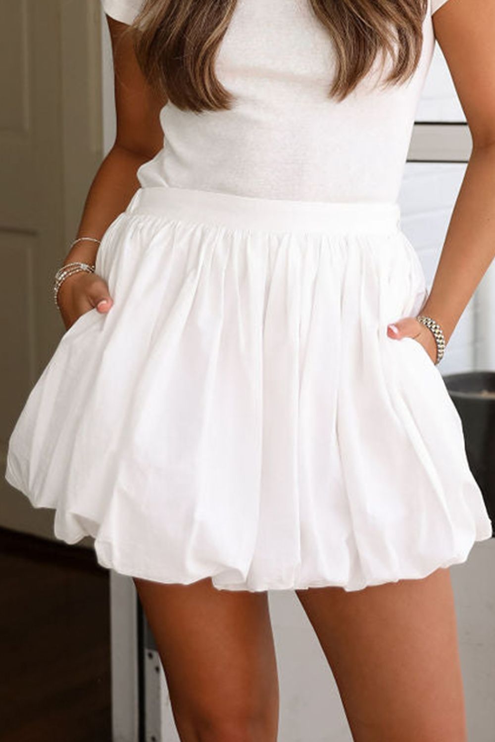 Bubble Mini Skirt with Pockets - Be Juliet