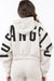 American Bazi Letter Graphic Long Sleeve Drawstring Cropped Hoodie - Be Juliet