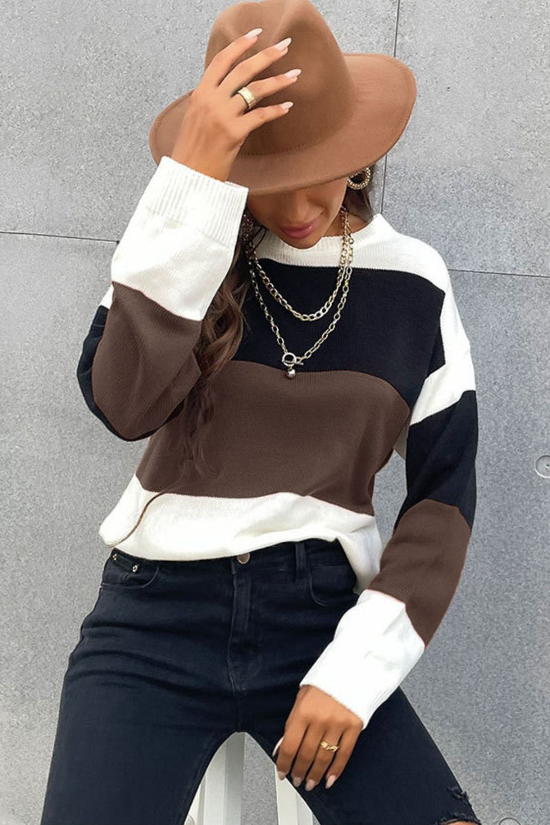 Perfee Color Block Sweater