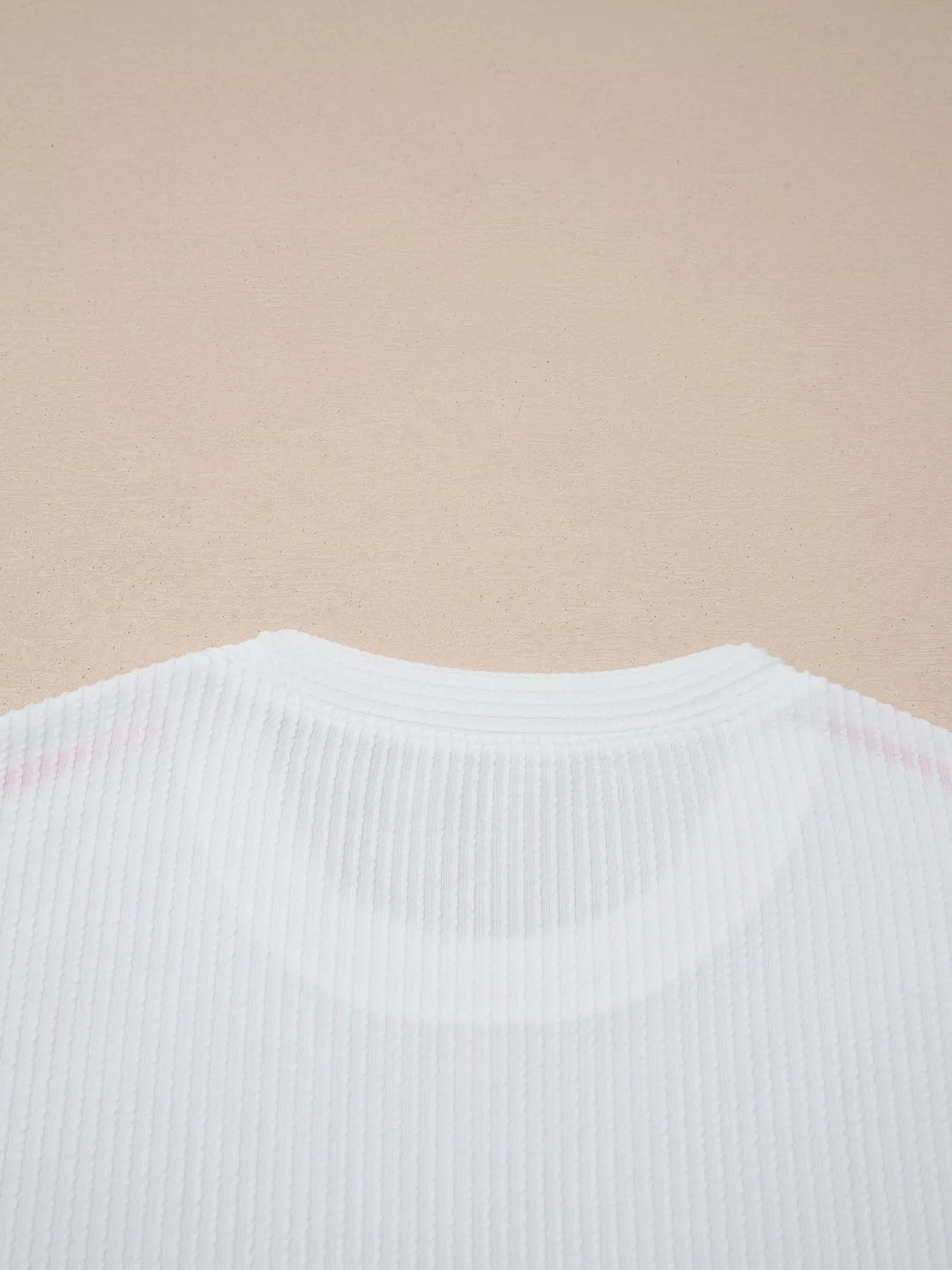 USA Graphic Half Sleeve Loose Ribbed Top - White, flat lay front view - Be Juliet