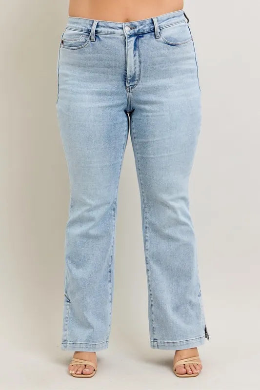 Judy Blue Tummy Control Vintage Wash Slim Boot Jeans – Plus Size - Be Juliet