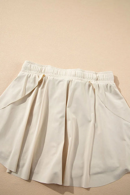 Romy Drawstring Active Skort - Fuchsia Pink, close-up detail - Be Juliet