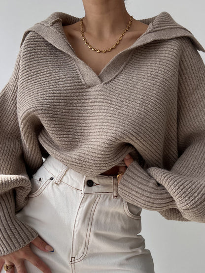 Johnny Collar Long Sleeve Sweater - Be Juliet