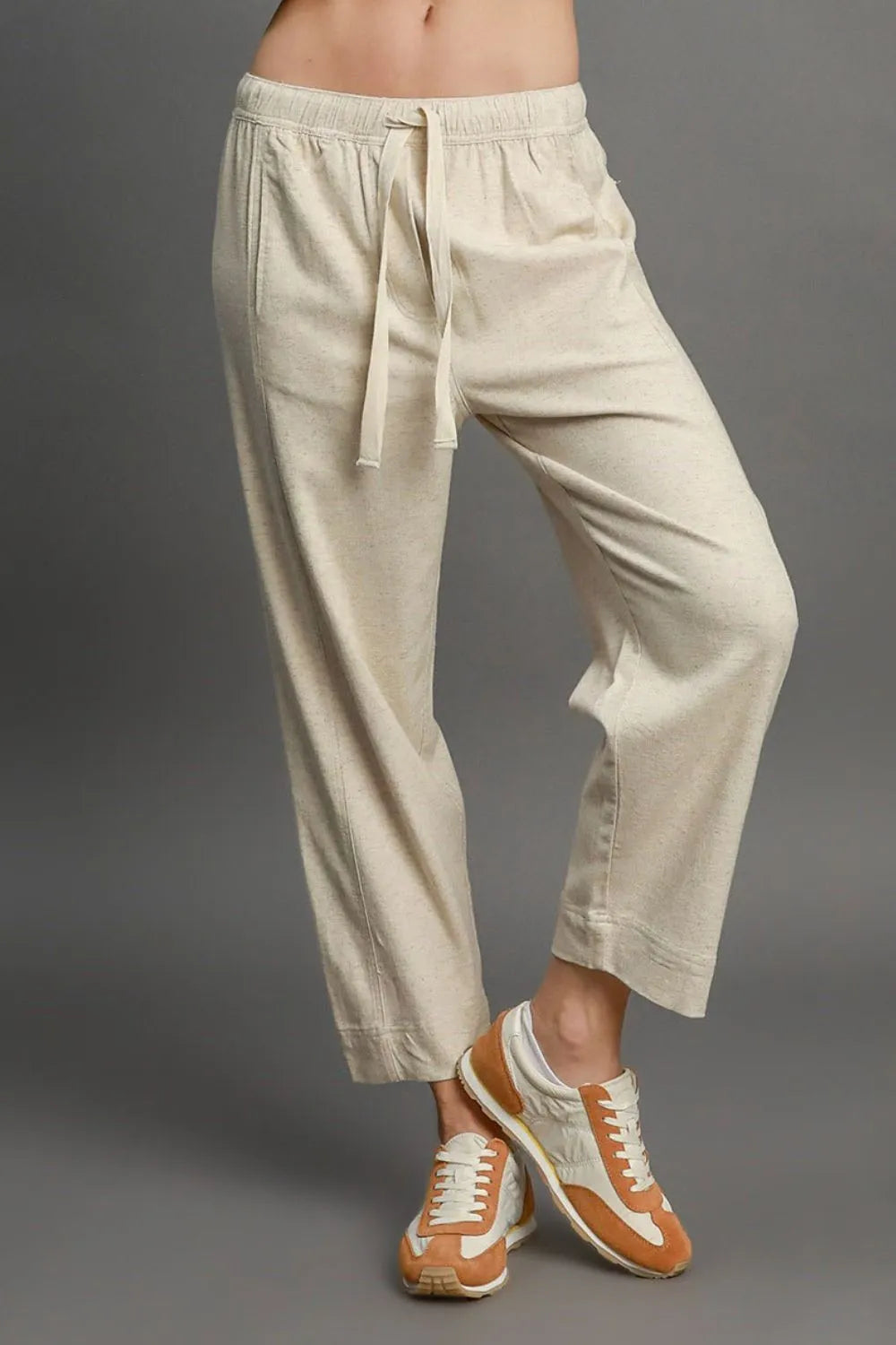 Isla Linen Blend Drawstring Pants – Curve & Plus - Be Juliet