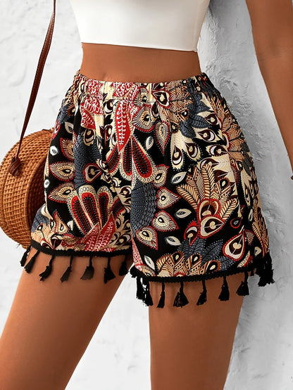 Sofia Paisley Tassel Shorts - Be Juliet